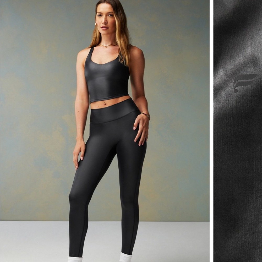 Fabletics Anywhere Motion365+ Shine High-Waisted Legging & Bra Tank Set sz XS